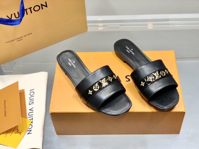 Louis Vuitton Womens Shoes Sandals Slippers Leather Design Luxury Brand Fashion Sandals with Original Box