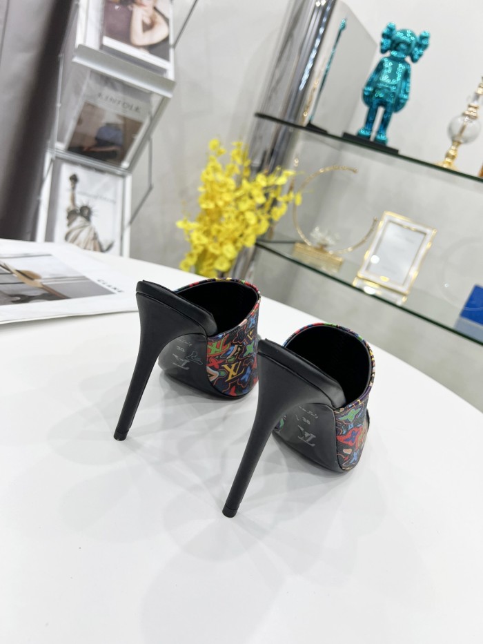 Louis Vuitton Womens Shoes Pumps Sandals Slippers Leather Design Luxury Brand Summer Fashion Sandals with Original Box 9.5cm Heel