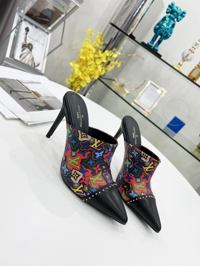 Louis Vuitton Womens Shoes Pumps Sandals Slippers Leather Design Luxury Brand Summer Fashion Sandals with Original Box 9.5cm Heel