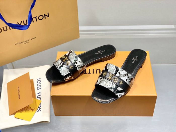 Louis Vuitton Womens Shoes Sandals Slippers Leather Design Luxury Brand Fashion Sandals with Original Box