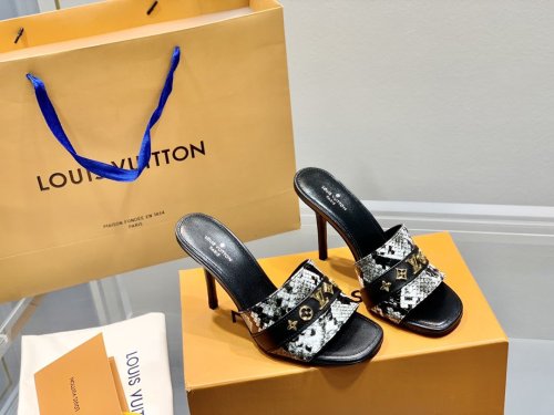 Louis Vuitton Womens Shoes Pumps Sandals Leather Design Luxury Brand Fashion Sandals with Original Box 10cm Heel