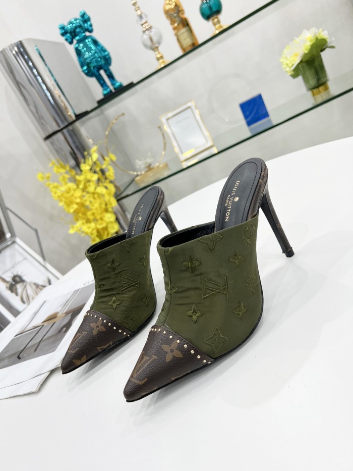 Louis Vuitton Womens Shoes Pumps Sandals Slippers Leather Design Luxury Brand Summer Fashion Sandals with Original Box 9.5cm Heel