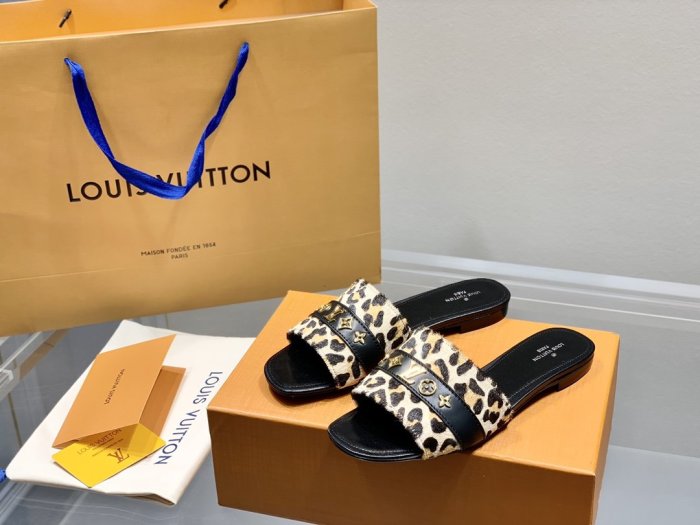 Louis Vuitton Womens Shoes Sandals Slippers Leather Design Luxury Brand Fashion Sandals with Original Box