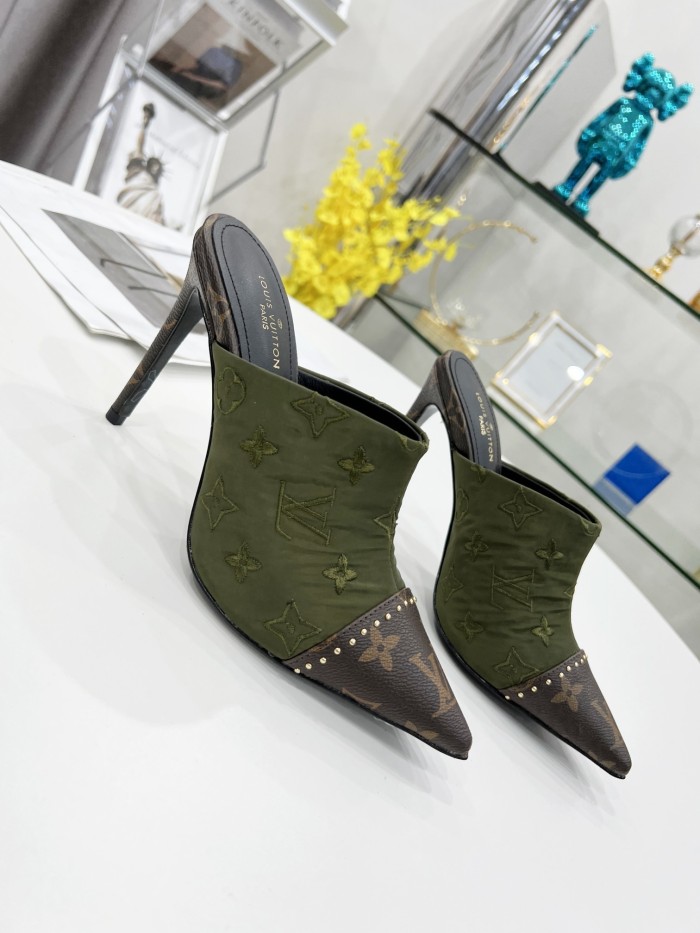 Louis Vuitton Womens Shoes Pumps Sandals Slippers Leather Design Luxury Brand Summer Fashion Sandals with Original Box 9.5cm Heel
