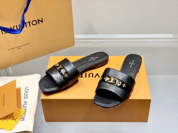 Louis Vuitton Womens Shoes Sandals Slippers Leather Design Luxury Brand Fashion Sandals with Original Box