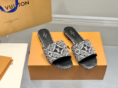 Louis Vuitton Womens Shoes Sandals Slippers Leather Design Luxury Brand Fashion Sandals with Original Box
