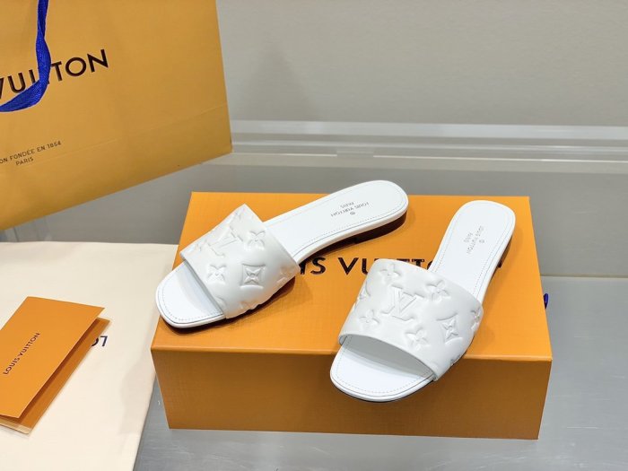 Louis Vuitton Womens Shoes Sandals Slippers Leather Design Luxury Brand Fashion Sandals with Original Box