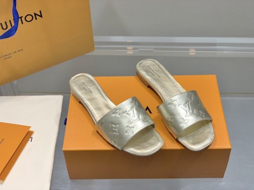 Louis Vuitton Womens Shoes Sandals Slippers Leather Design Luxury Brand Fashion Sandals with Original Box