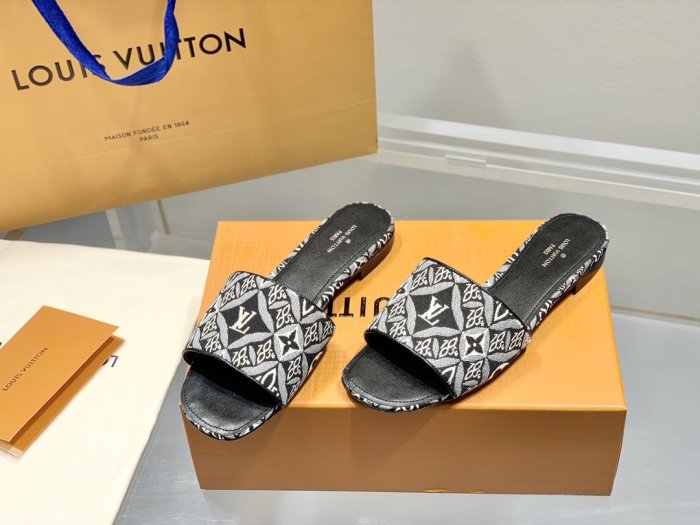 Louis Vuitton Womens Shoes Sandals Slippers Leather Design Luxury Brand Fashion Sandals with Original Box