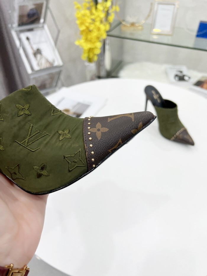 Louis Vuitton Womens Shoes Pumps Sandals Slippers Leather Design Luxury Brand Summer Fashion Sandals with Original Box 9.5cm Heel