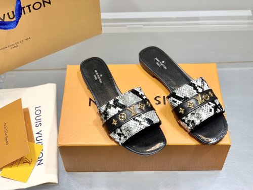 Louis Vuitton Womens Shoes Sandals Slippers Leather Design Luxury Brand Fashion Sandals with Original Box