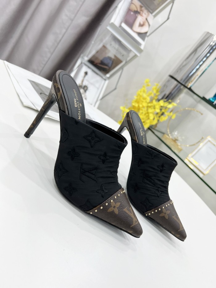 Louis Vuitton Womens Shoes Pumps Sandals Slippers Leather Design Luxury Brand Summer Fashion Sandals with Original Box 9.5cm Heel