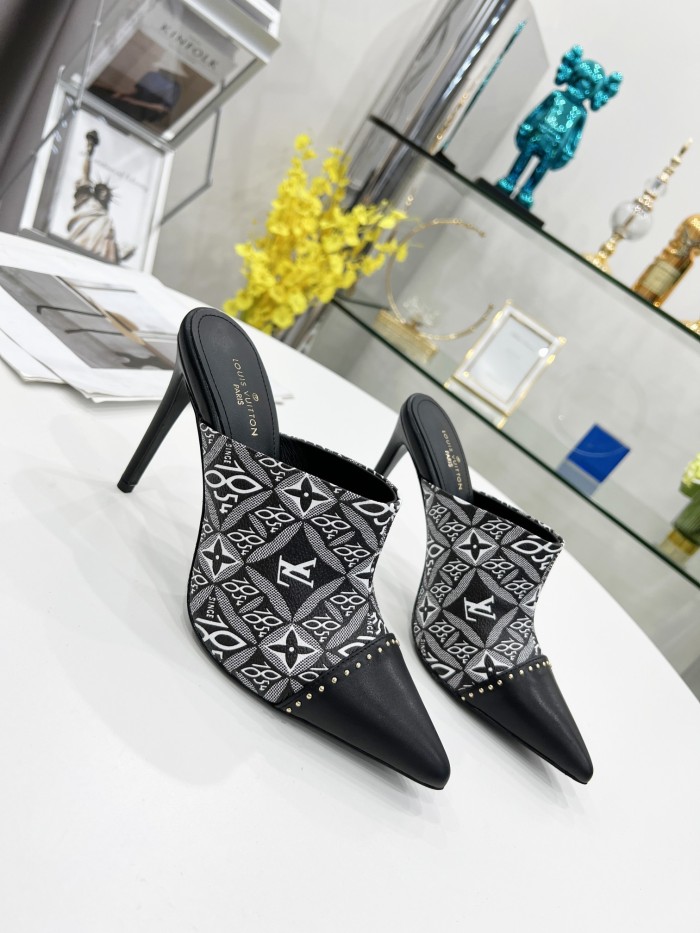 Louis Vuitton Womens Shoes Pumps Sandals Slippers Leather Design Luxury Brand Summer Fashion Sandals with Original Box 9.5cm Heel