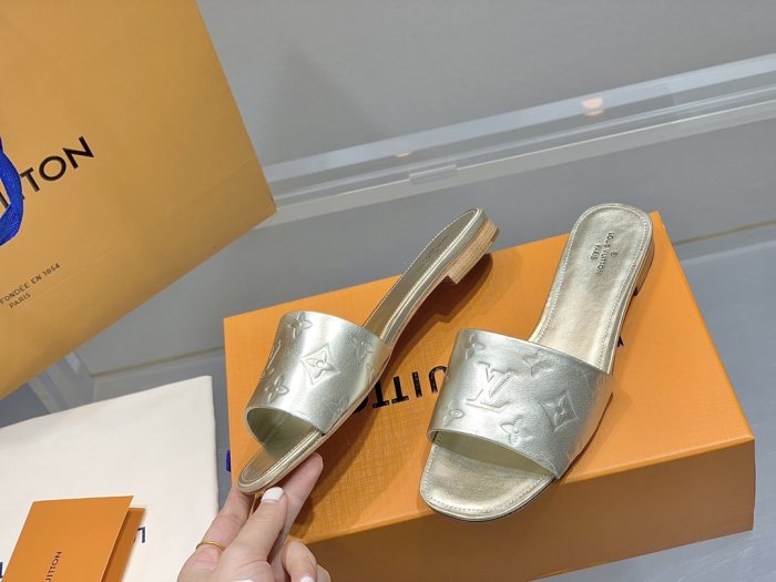 Louis Vuitton Womens Shoes Sandals Slippers Leather Design Luxury Brand Fashion Sandals with Original Box
