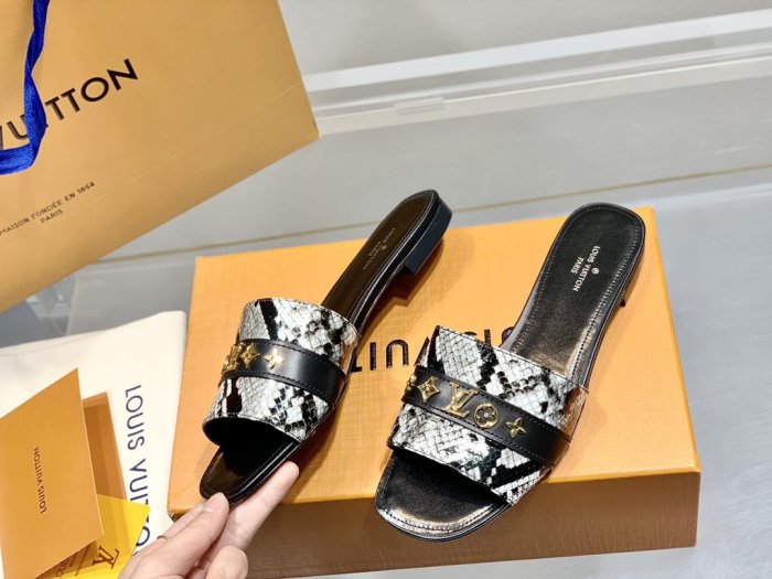 Louis Vuitton Womens Shoes Sandals Slippers Leather Design Luxury Brand Fashion Sandals with Original Box