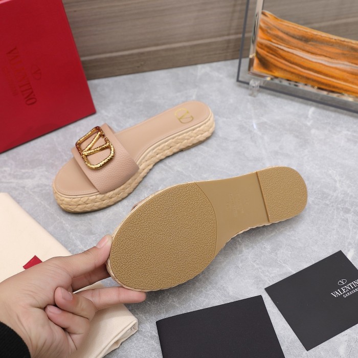 Valentino Womens Shoes Flat Mule Sandals Luxury Brand Design with Original Box