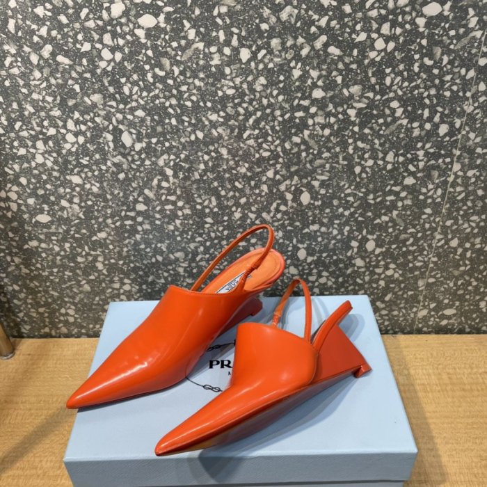 Prada Womens Shoes Slingback Pumps Luxury Brand Casual Shoes for Women with Original Box