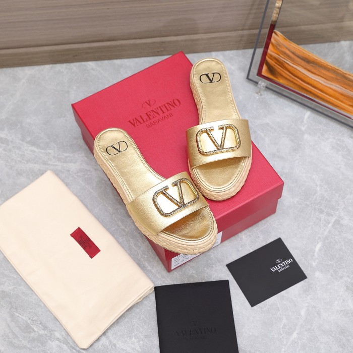 Valentino Womens Shoes Flat Mule Sandals Luxury Brand Design with Original Box