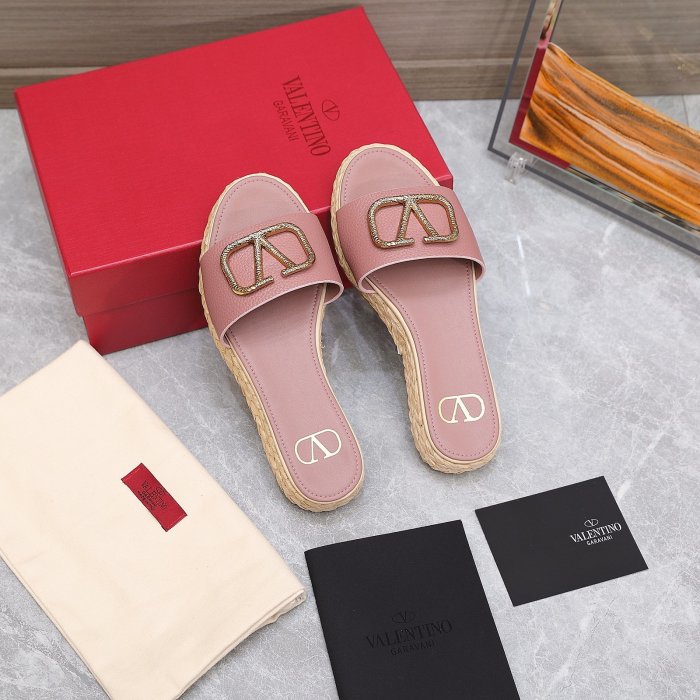 Valentino Womens Shoes Flat Mule Sandals Luxury Brand Design with Original Box