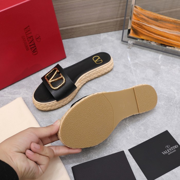 Valentino Womens Shoes Flat Mule Sandals Luxury Brand Design with Original Box