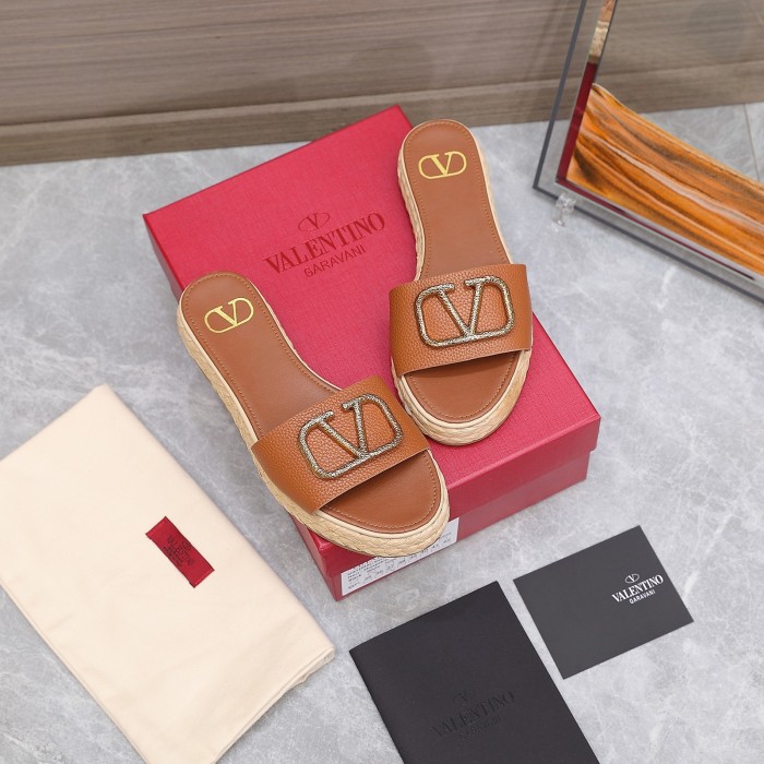 Valentino Womens Shoes Flat Mule Sandals Luxury Brand Design with Original Box
