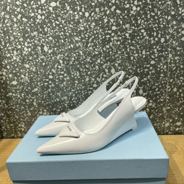 Prada Womens Shoes Slingback Pumps Luxury Brand Casual Shoes for Women with Original Box