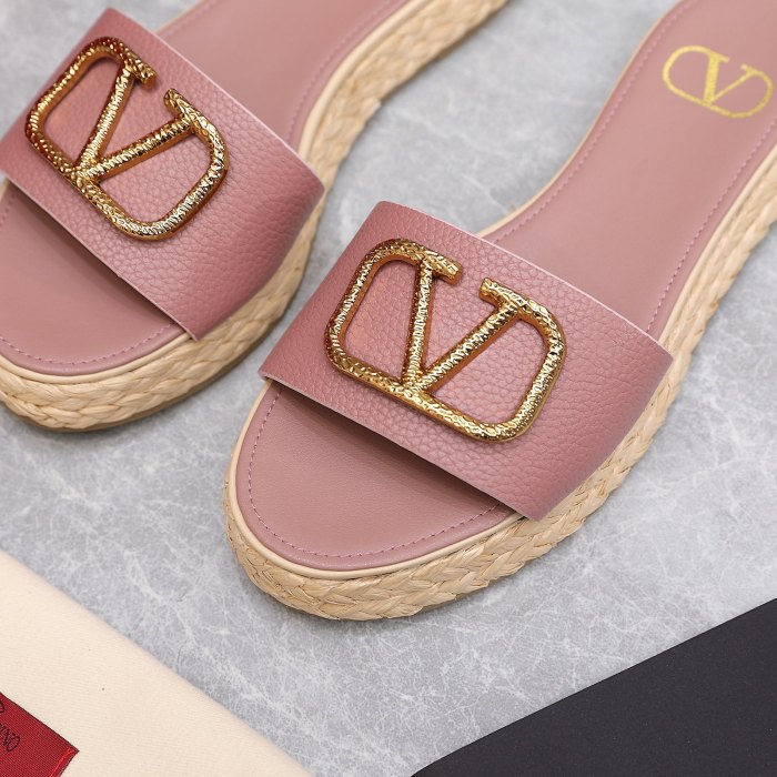 Valentino Womens Shoes Flat Mule Sandals Luxury Brand Design with Original Box