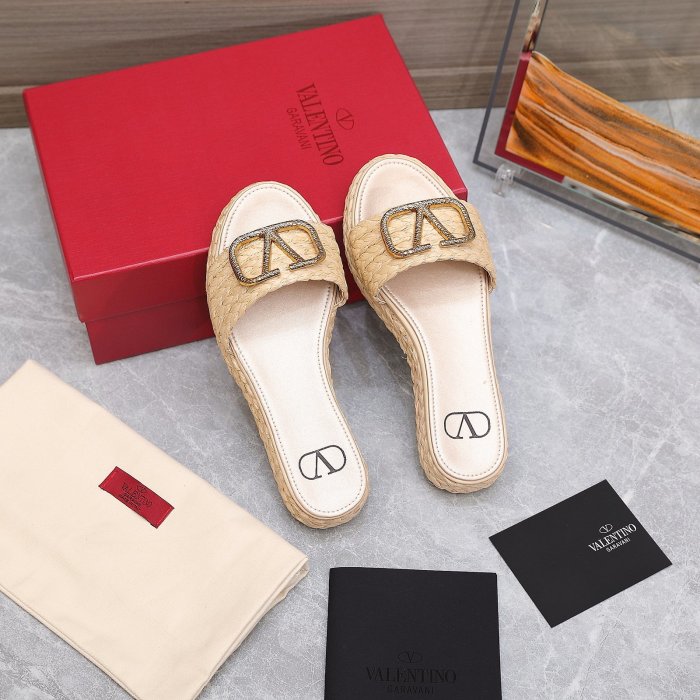 Valentino Womens Shoes Flat Mule Sandals Luxury Brand Design with Original Box