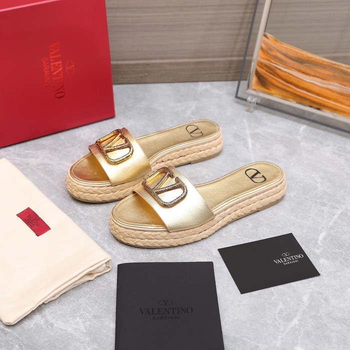 Valentino Womens Shoes Flat Mule Sandals Luxury Brand Design with Original Box