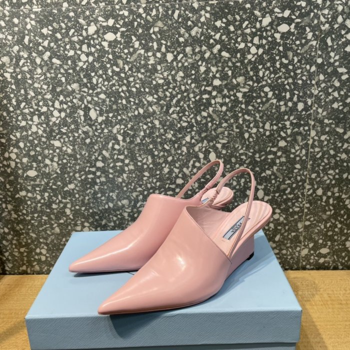 Prada Womens Shoes Slingback Pumps Luxury Brand Casual Shoes for Women with Original Box