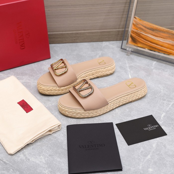 Valentino Womens Shoes Flat Mule Sandals Luxury Brand Design with Original Box