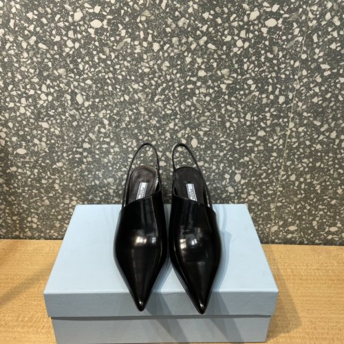 Prada Womens Shoes Slingback Pumps Luxury Brand Casual Shoes for Women with Original Box