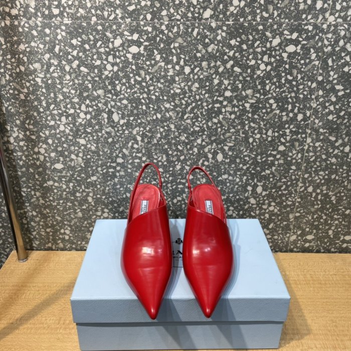 Prada Womens Shoes Slingback Pumps Luxury Brand Casual Shoes for Women with Original Box