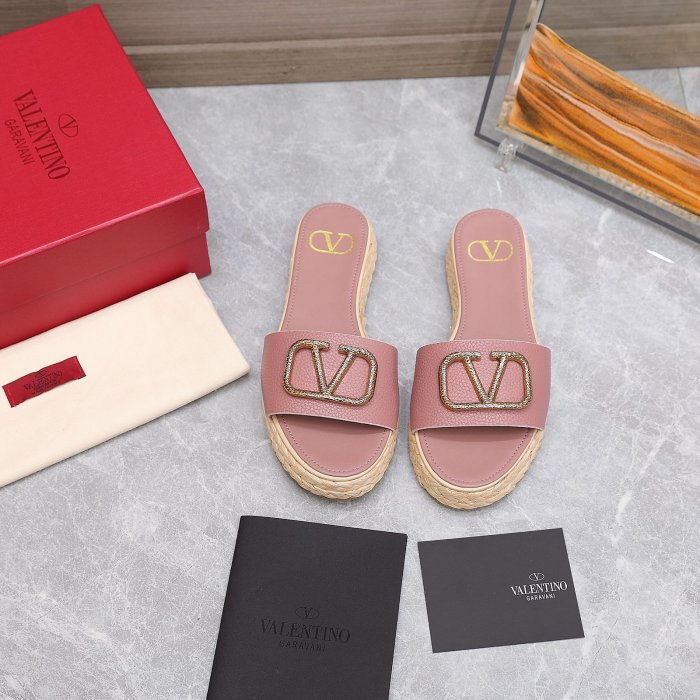 Valentino Womens Shoes Flat Mule Sandals Luxury Brand Design with Original Box