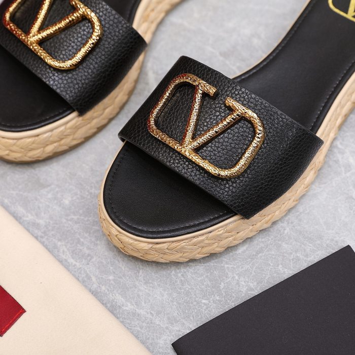 Valentino Womens Shoes Flat Mule Sandals Luxury Brand Design with Original Box
