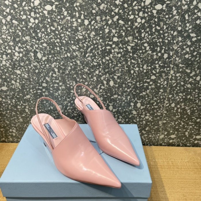 Prada Womens Shoes Slingback Pumps Luxury Brand Casual Shoes for Women with Original Box
