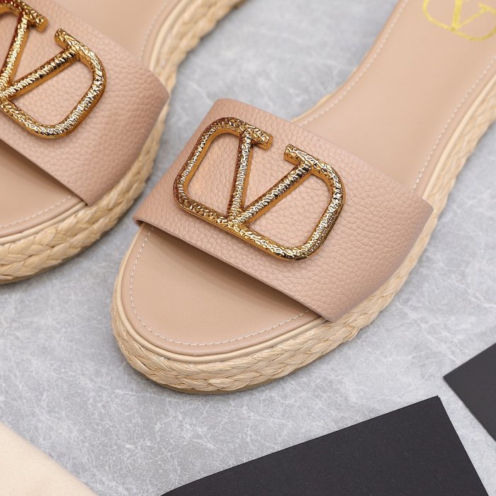 Valentino Womens Shoes Flat Mule Sandals Luxury Brand Design with Original Box