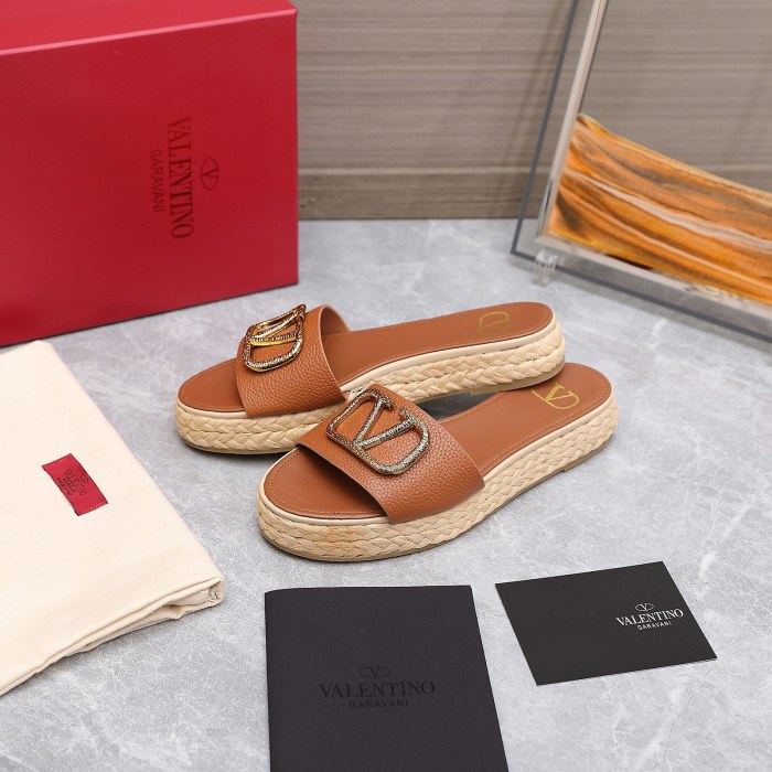 Valentino Womens Shoes Flat Mule Sandals Luxury Brand Design with Original Box