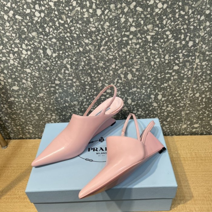 Prada Womens Shoes Slingback Pumps Luxury Brand Casual Shoes for Women with Original Box
