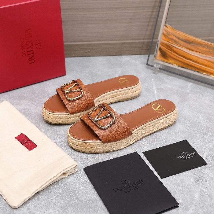 Valentino Womens Shoes Flat Mule Sandals Luxury Brand Design with Original Box