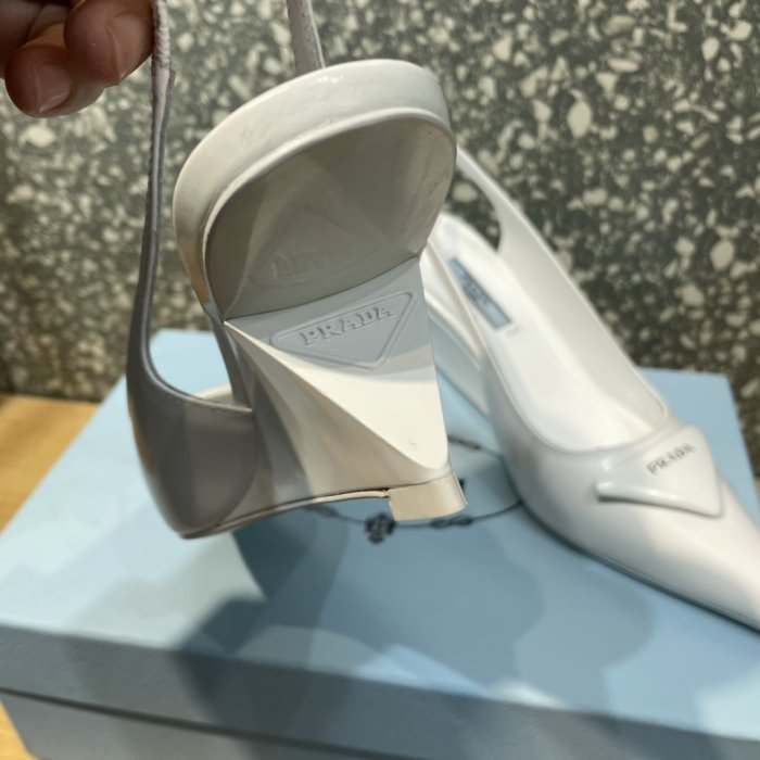 Prada Womens Shoes Slingback Pumps Luxury Brand Casual Shoes for Women with Original Box