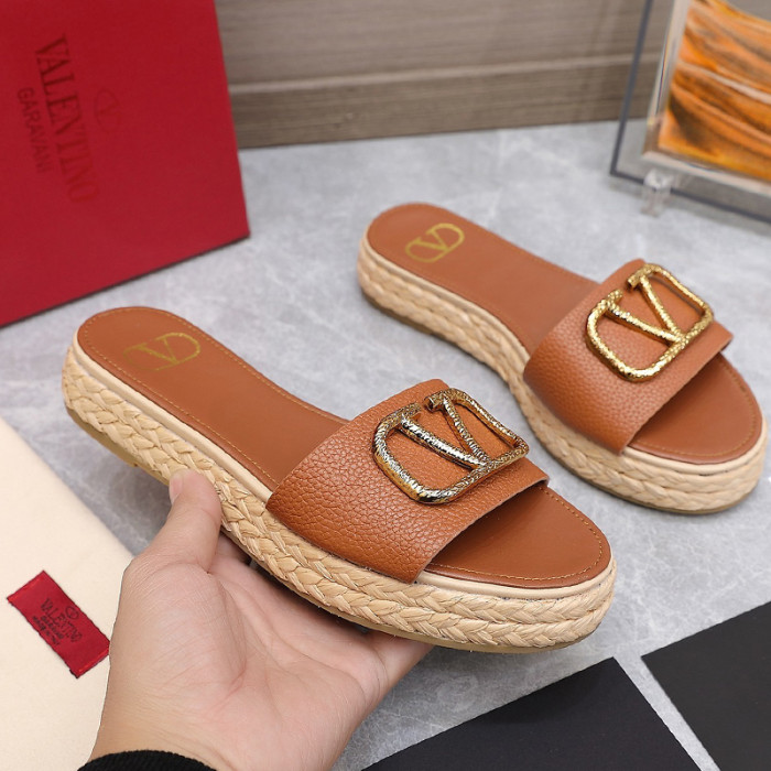 Valentino Womens Shoes Flat Mule Sandals Luxury Brand Design with Original Box