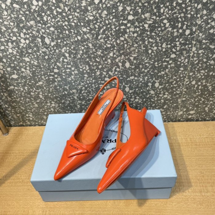 Prada Womens Shoes Slingback Pumps Luxury Brand Casual Shoes for Women with Original Box