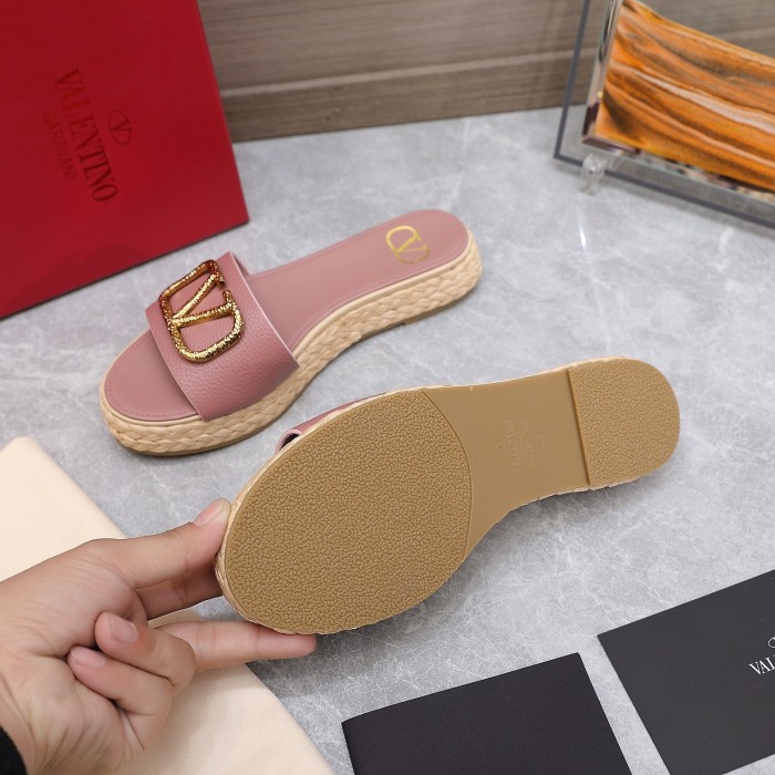 Valentino Womens Shoes Flat Mule Sandals Luxury Brand Design with Original Box