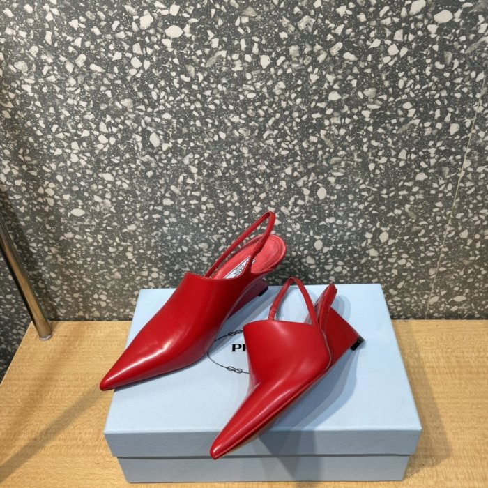 Prada Womens Shoes Slingback Pumps Luxury Brand Casual Shoes for Women with Original Box