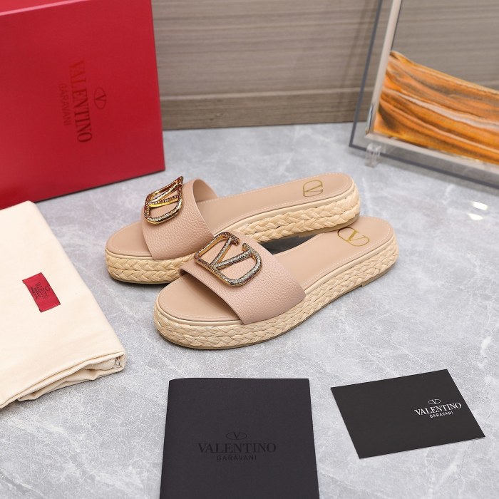 Valentino Womens Shoes Flat Mule Sandals Luxury Brand Design with Original Box