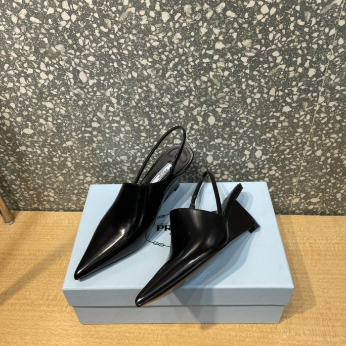 Prada Womens Shoes Slingback Pumps Luxury Brand Casual Shoes for Women with Original Box