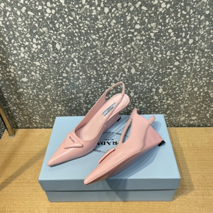 Prada Womens Shoes Slingback Pumps Luxury Brand Casual Shoes for Women with Original Box