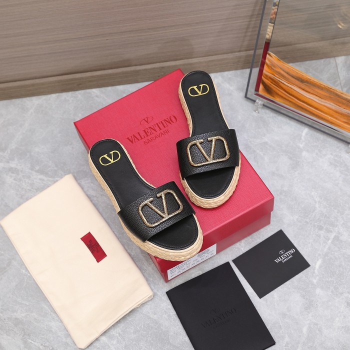 Valentino Womens Shoes Flat Mule Sandals Luxury Brand Design with Original Box