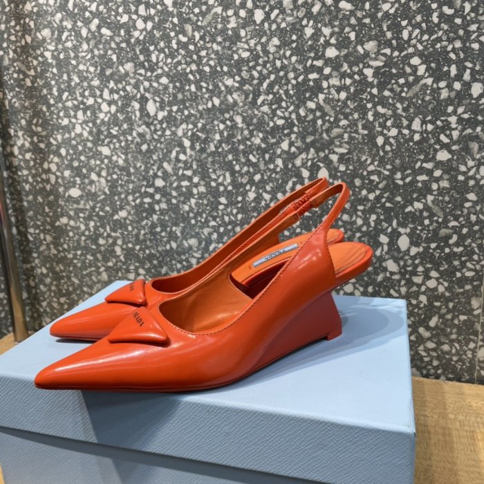 Prada Womens Shoes Slingback Pumps Luxury Brand Casual Shoes for Women with Original Box